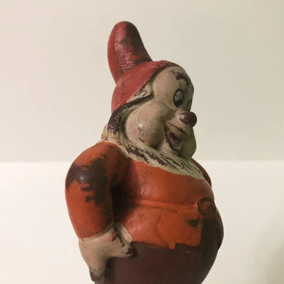 Vintage Walt Disney Snow White Dwarf Figurine Happy Sieberling Latex Figure - Picture 13 of 16